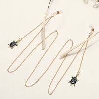 Gold-colored metal non-slip chain, with turtle, for glasses and masks GL1844