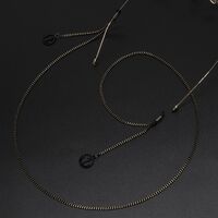 Black-colored metal non-slip chain, with pendant hollow anchor, for glasses and masks GL604