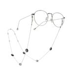 Silver-colored metal non-slip chain, with beads, for glasses and masks GA063