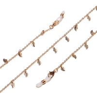 Gold-colored metal non-slip chain, with copper leaves, for glasses and masks GL1285