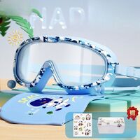 Swimming waterproof anti-fog goggles for kids, set with earplugs, box and cap, 2603-YU
