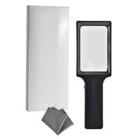 Лупа с универсальной подсветкой, увеличительное стекло с ручкой 1713B-XX, размер: 108*65 мм, увеличение: 3Х, 8Х