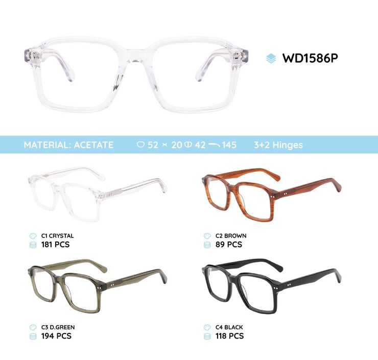 Plastic acetate eyeglasses frame WD1586P