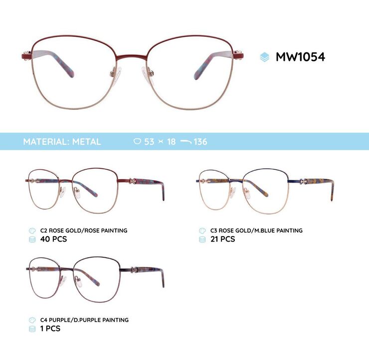 Metal women's frames for glasses MW1054