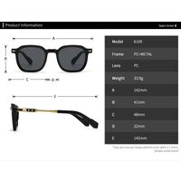 Plastic + metal retro round sunglasses for men Elit 6109-EL