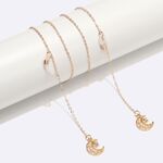 Gold-colored metal non-slip chain, with pearl moon pendant, for glasses and masks GL1525