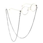 Black-colored metal non-slip chain, for glasses and masks GL861