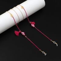 Gold-colored metal non-slip chain, with ceramic beads and tassel, for glasses and masks GL924