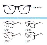 Plastic acetate eyeglasses frame with spring hinges WD2244