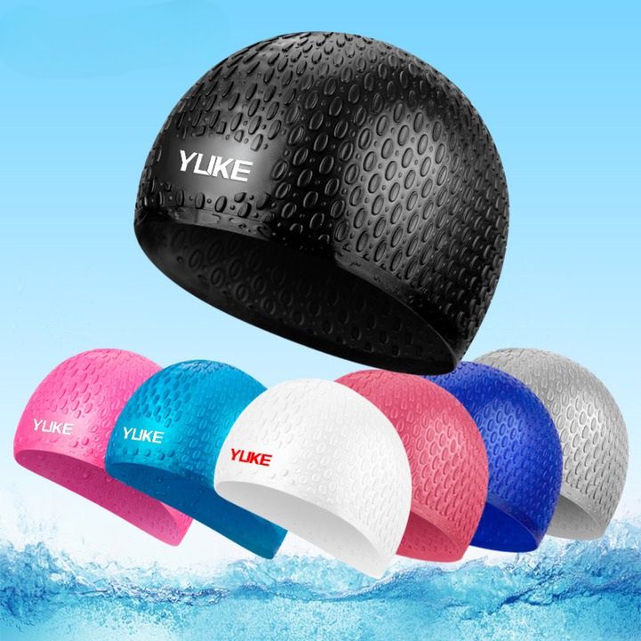 Silicone waterproof swimming cap for adults 水滴帽-YU