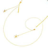 Metal non-slip chain, with pendant starfish and pearl, for glasses and masks GL306