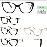Ready-made plastic frame glasses for women Vizzini V8197, diopters from +1.00 to +4.00 (step 0.25)