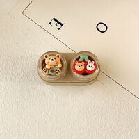 Mini soft contact lens kit retractable W-CT16领结熊兔花