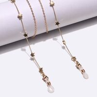 Gold-colored metal non-slip chain, with stars, for glasses and masks GL1436