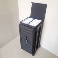 Mobile box (suitcase, trunk, organizer, display case) on wheels for frames and glasses for 192 slots JS-C220921