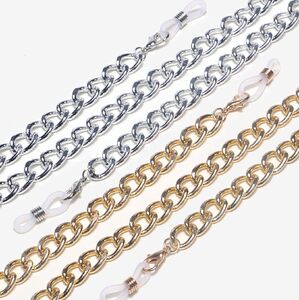 Metal non-slip chain set 2-piece, gold and silver thick, for glasses and masks GM014