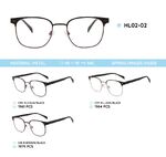 Металлическая оправа с дужками из материала TR-90 со встроенным флексом HL02-02
