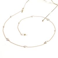 Gold-colored metal non-slip chain, with pearls, for glasses and masks GL1037