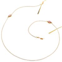 Gold-colored metal non-slip chain, with diamond water drop, for glasses and masks GL107