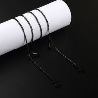 Black-colored metal non-slip chain, with pendant rabbit, for glasses and masks GL980
