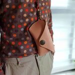 Футляр-чехол из натуральной кожи с бархатной подкладкой для очков, с кнопкой BR5216