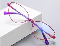 Мода кошачий глаз оправа металлическая с линзами блю-блокерами MORE 3047