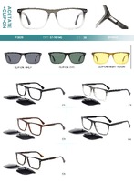 Оправа пластиковая из материала ацетат, с флексом + насадка солнцезащитная (клипон) Big City F3039S