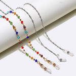 Set of two glasses chain silver and gold with color crystals GM051