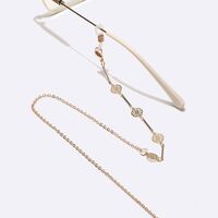Gold-colored metal non-slip chain, with hollow circles, for glasses and masks GL1472