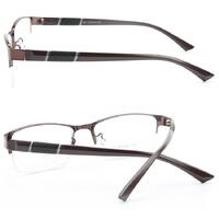 Очки металлические для чтения X961 полуободковые с заушниками из TR90, диоптрии от 0.50 до -6.00, не центрованные