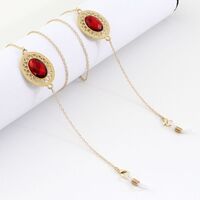 Gold-colored metal non-slip chain, with rhinestones, for glasses and masks GL1008
