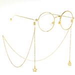 Metal non-slip chain, with pendant five-star zircon, for glasses and masks GL218