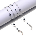 Stainless steel glasses chain with hearts GS049