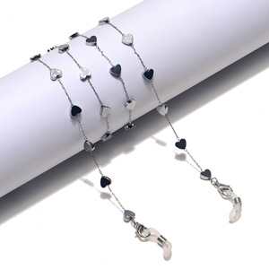 Цепочка для очков из нержавеющей стали с сердечками GS049