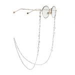 Metal non-slip chain, with star and pearl, for glasses and masks GL931