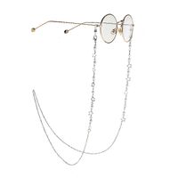 Metal non-slip chain, with star and pearl, for glasses and masks GL931