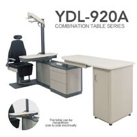 Рабочее место офтальмолога, комбинированный стол с сенсорным управлением + кресло YDL-920A, столешница 870*400 мм