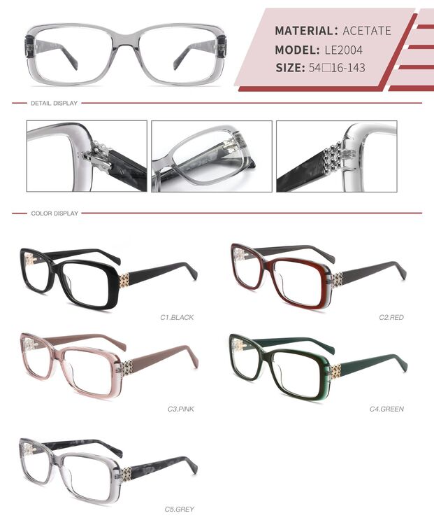 Plastic acetate frame with spring hinges LE2004-DA