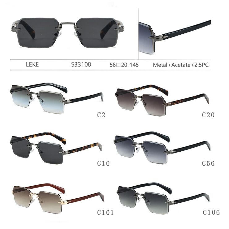 Polarized metal + acetate sunglasses Leke S33108