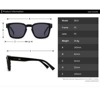 Plastic square sunglasses Elit 3610-EL