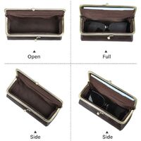 Eyeglasses genuine leather clutch bag with snap CF4014