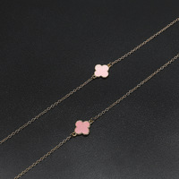 Металлическая нескользящая цепочка золотого цвета, с цветком клевера, для очков и масок GL763