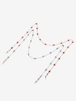 Glasses chain with pearl set of two-piece golden and silver GM029