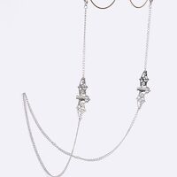 Silver-colored metal non-slip chain, with a bat, for glasses and masks GL842-2