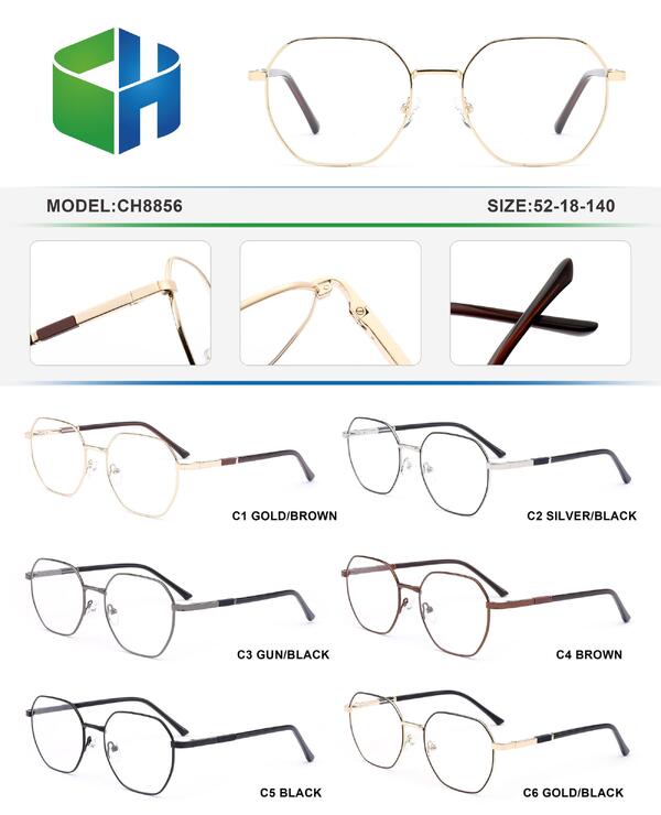 Metal frame for men with spring hinges CH8856-DA