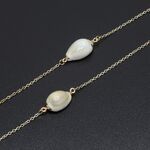 Gold-colored metal non-slip chain, with pendant white conch, for glasses and masks GL434