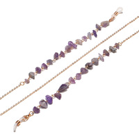 Golden glasses chain with rhinestone arrow through the heart GL1201