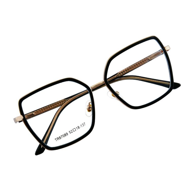 Combined frame (metal + TR90) or glasses with blue light protection, with spring hinges FA87089 