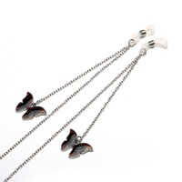 Metal eyeglass chain with butterfly pendant GL1078