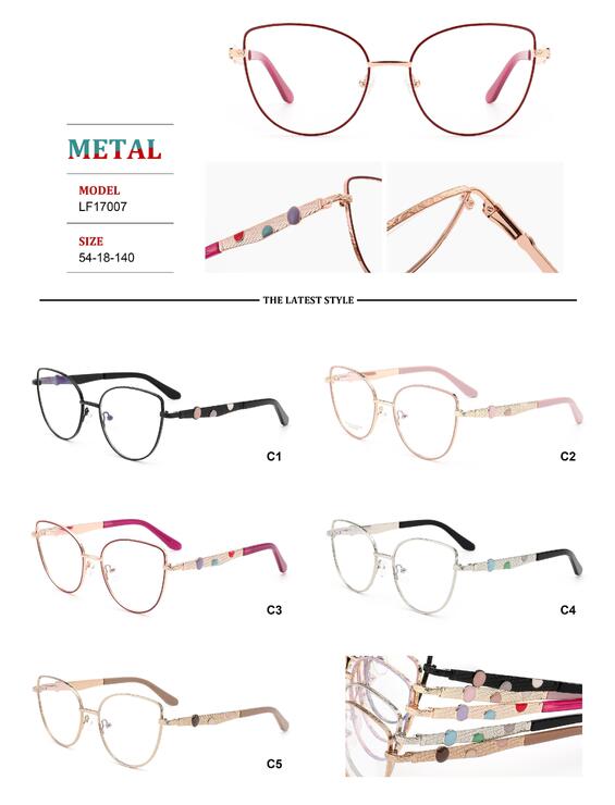 Metal frames for glasses with spring hinges for women Big City LF17007